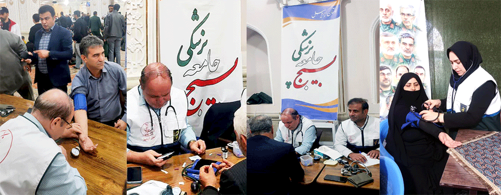 برپایی میز خدمت و ایستگاه سلامت در محل مصلی اردبیل