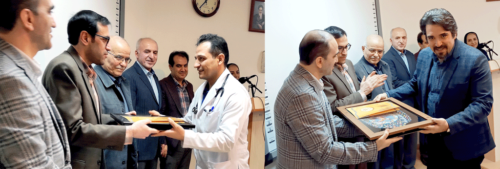 تجلیل خانواده بیمار بهبود یافته از تعدادی پزشک و کادر درمان بیمارستان امام خمینی(ره) اردبیل
